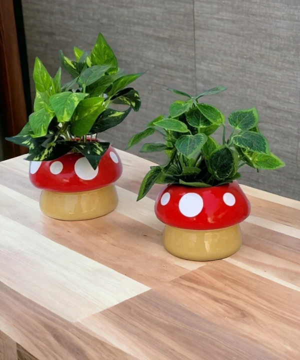 mushroom design ceramic pot for home decore