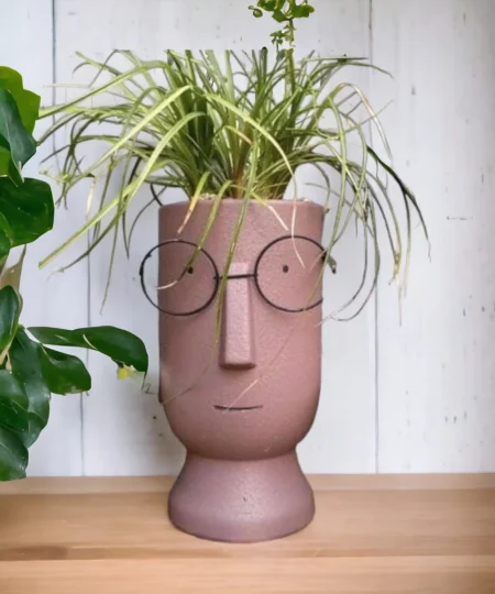 designer ceramic pots with goggle