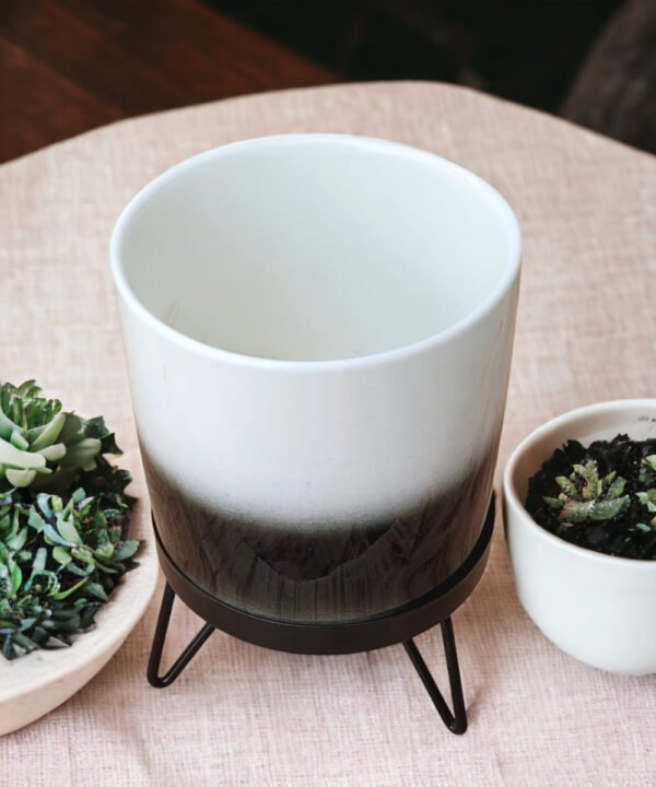 designer ceramic pots with stand